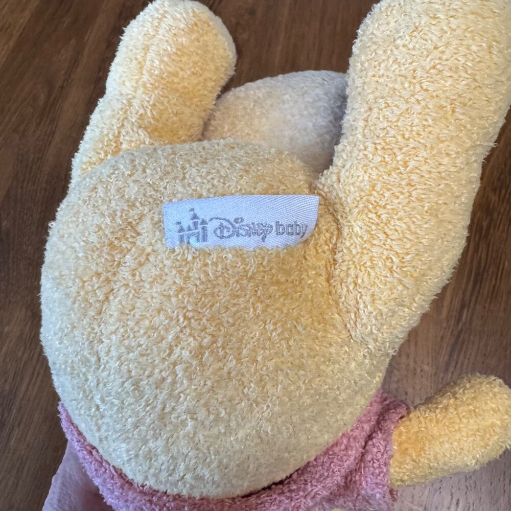 DISNEY Baby Winnie The Pooh Plush Toy Hunny Pot Bell Rattle Stuffed Animal Rare - Picture 7 of 9